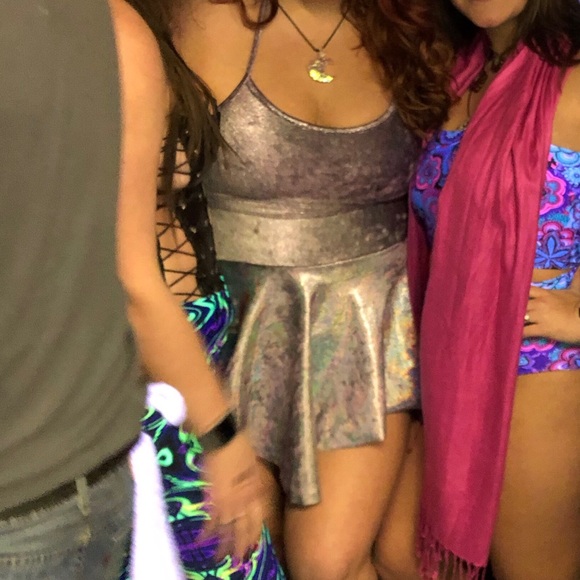 *SOLD* Holo Purple Skater Dress - Picture 3 of 3